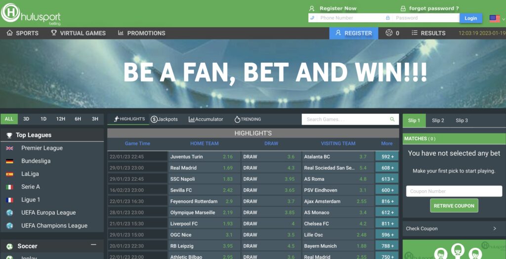 Hulusport Betting Homepage